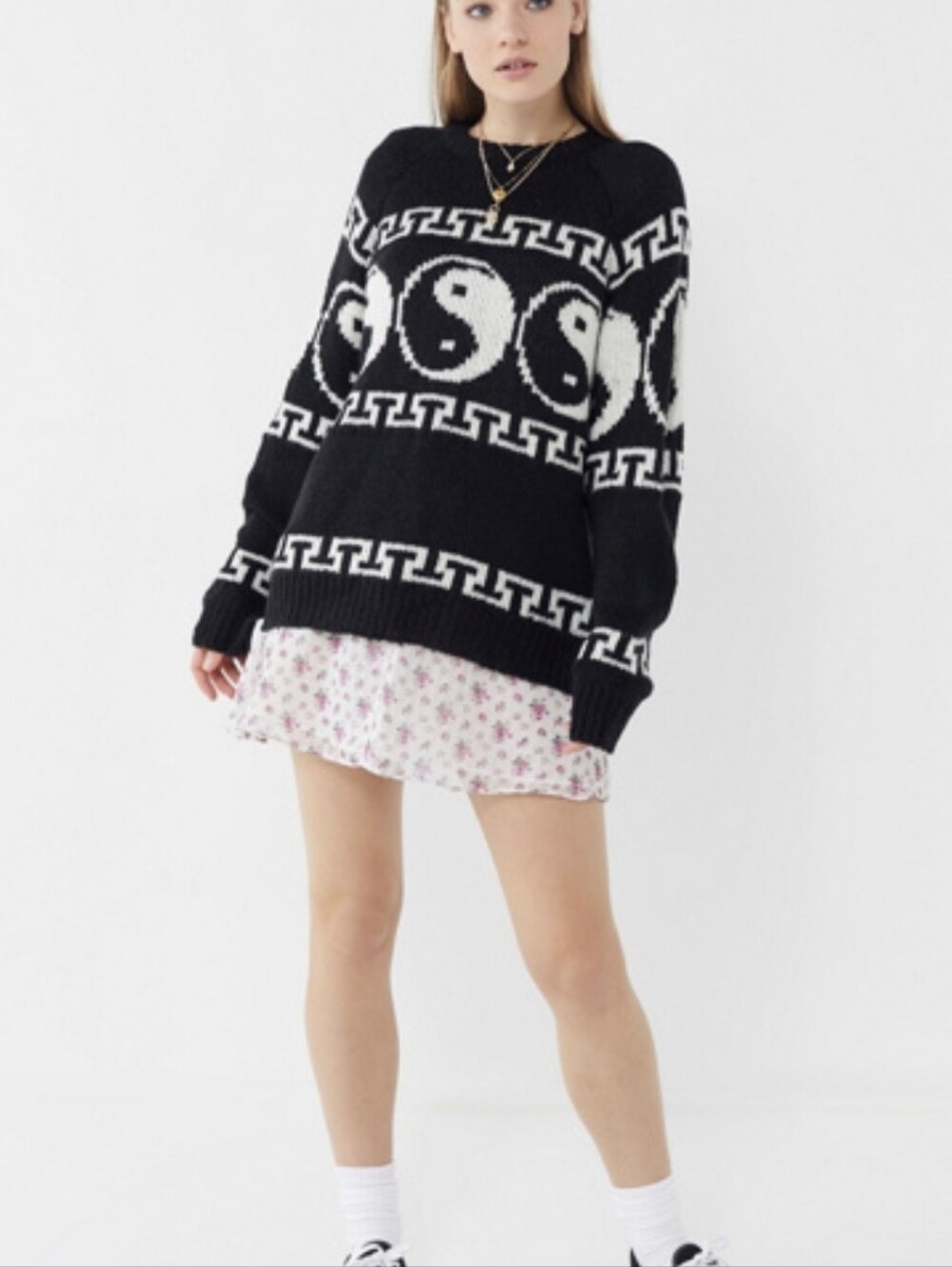 UO Yin Yang Intarsia Knit Sweater